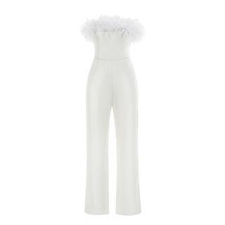 Off Shoulder Fluffy Jumpsuit