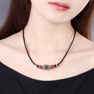 925 Sterling Silver Beaded Woven Necklace