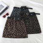 Leopard Acrylic High-waist A-line Skirt