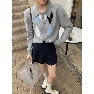 Arygle Sweater Gray - One Size