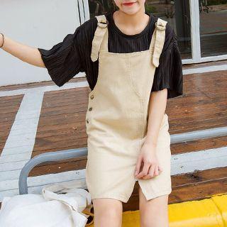 Slit Pinafore Dress