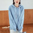 Lettering Hoodie Sky Blue - One Size
