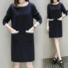 Long-sleeve Fringe A-line Dress