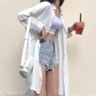 Pocket Detail Shirt Dress White - One Size