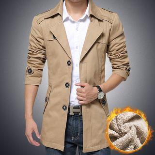 Detachable Hood Single-breasted Trench Jacket