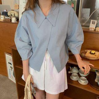 Plain Asymmetrical Blouse