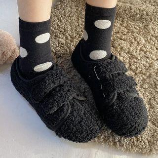 Faux Fur Adhesive Strap Flats