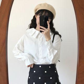 Ruffle-collar Long-sleeve Shirt