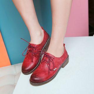 Pointed Lace-up Brogue Shoes