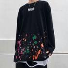 Long-sleeve Splash Print T-shirt