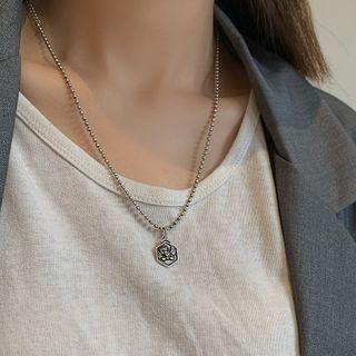 Pendant Beaded Necklace Angel - Silver - One Size
