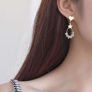 Heart & Star Beaded Dangle Earring