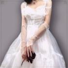 Wedding Lace Gloves S0076 - 1 Pair - White - One Size