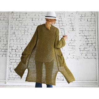Open-front Pocket-front Cardigan