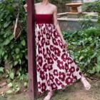 Strapless Floral Print Maxi Dress