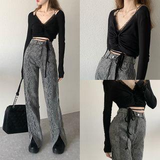 Snake Print High-waist Jeans