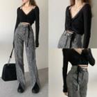 Snake Print High-waist Jeans