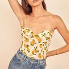 French Lemon Pattern Camisole Corset Top