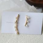Non-matching Faux Pearl Dangle Earring 1 Pair - S925 Silver - As Shown In Figure - One Size