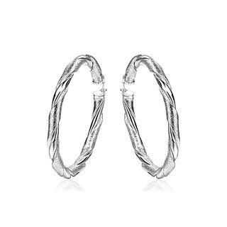 Simple And Fashion Twisted Geometric Round Earrings Silver - One Size