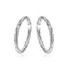 Simple And Fashion Twisted Geometric Round Earrings Silver - One Size