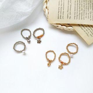 Alloy Flower / Faux Pearl / Heart Ring