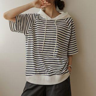 Raglan Dip-back Stripe Hoodie