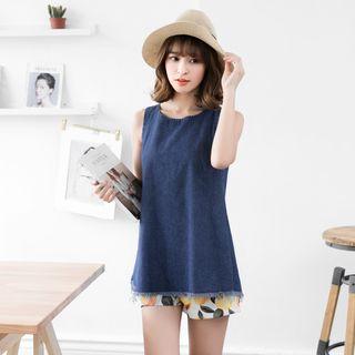Sleeveless Denim Top