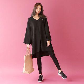V-neck Dip-back Pullover Dress