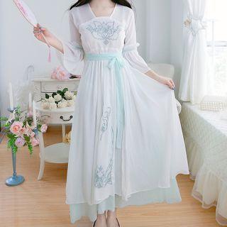 Long-sleeve Embroidered Printed Hanfu Dress