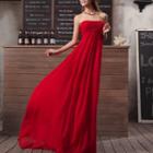 Strapless A-line Chiffon Evening Gown