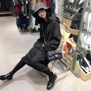 Hooded Long-sleeve Midi Pullover Dress
