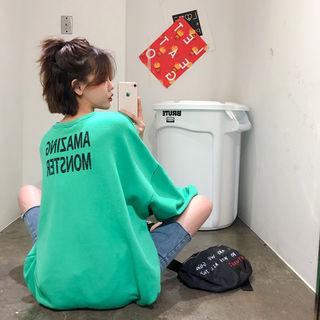 Kangaroo-pocket Lettered Sweatshirt