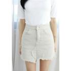Petite Size Inset Shorts Fringe-hem Miniskirt