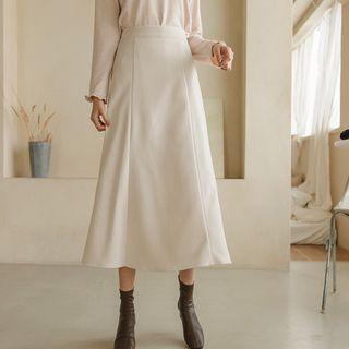 Napped Long Paneled Skirt