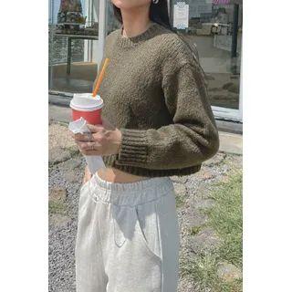Cropped Wool-blend Sweater
