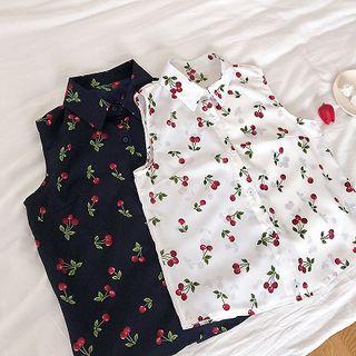 Cherry Sleeveless Shirt