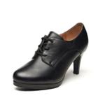 Lace-up Genuine Leather High-heel Shoes
