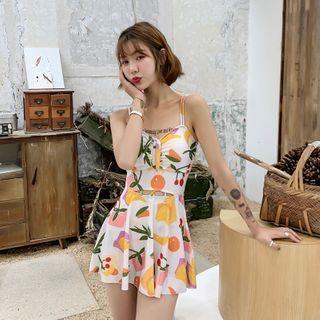 Strappy Fruit Print Swimdress