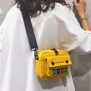 Recycle Bin Print Canvas Crossbody Bag