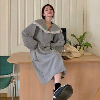 Double Breasted Midi Dress Gray - One Size