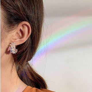 Flower Hoop Earring 1 Pair - As Shown In Figure - One Size