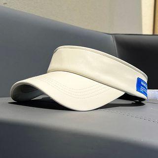 Applique Faux Leather Visor Hat
