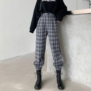 Plaid Jogger Pants As Figure - One Size
