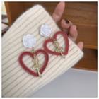 Rose Heart Ballerina Drop Earring / Clip-on Earring