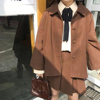 Set: Single-breasted Jacket + A-line Skirt