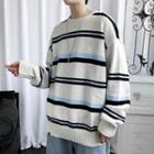 Round Neck Striped Oversized Sweater