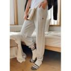 Embroidered Wool-blend Jogger Pants