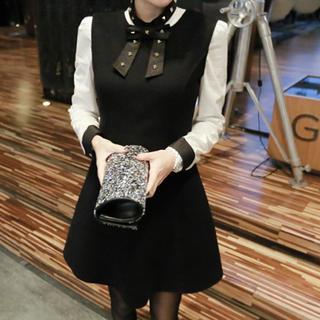 Sleeveless Wool Blend A-line Dress