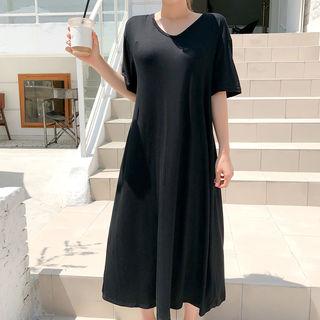 Cross-strap Back T-shirt Dress